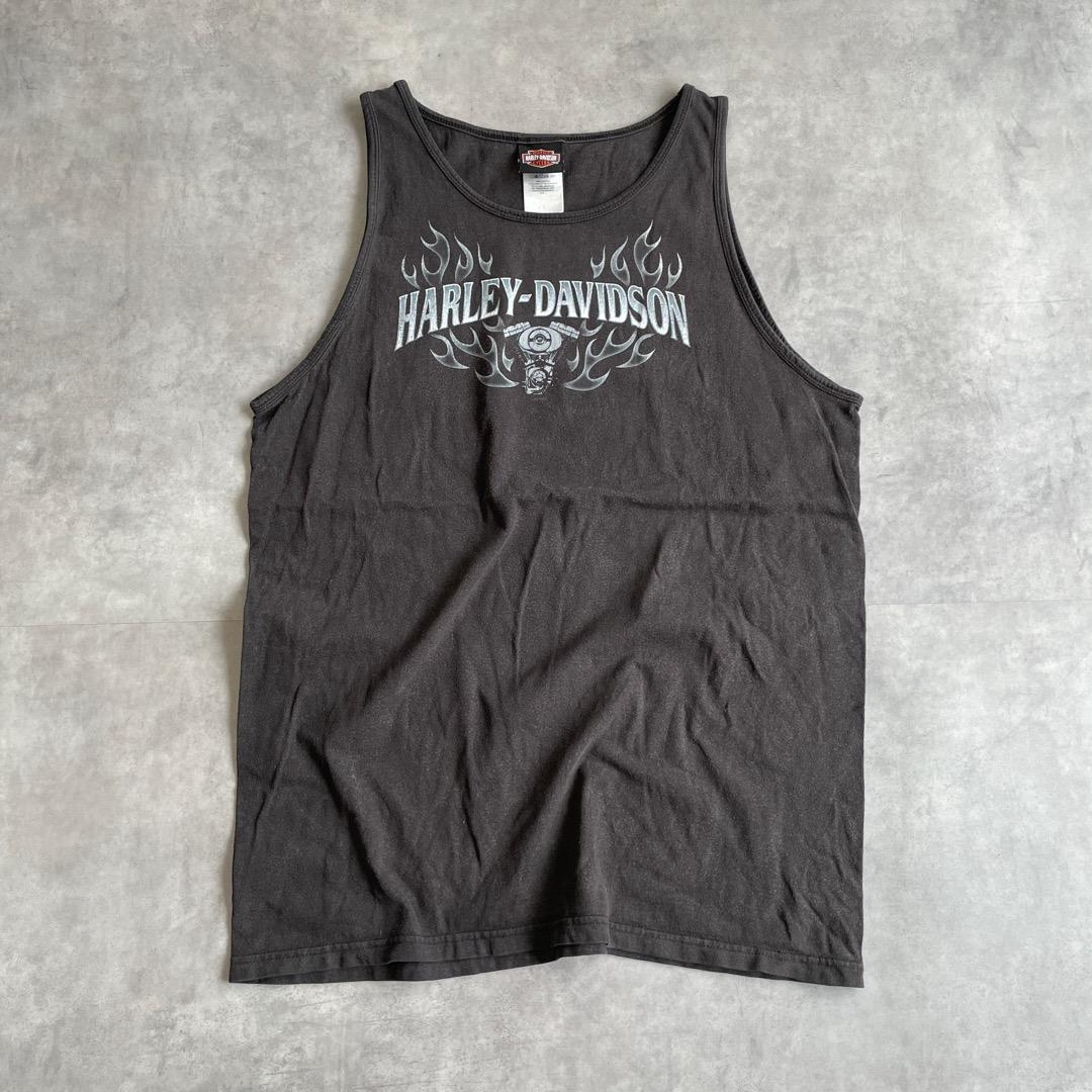 ハーレーダビッドソン Tシャツ ノースリーブ プリント 鷲 L 黒 13315