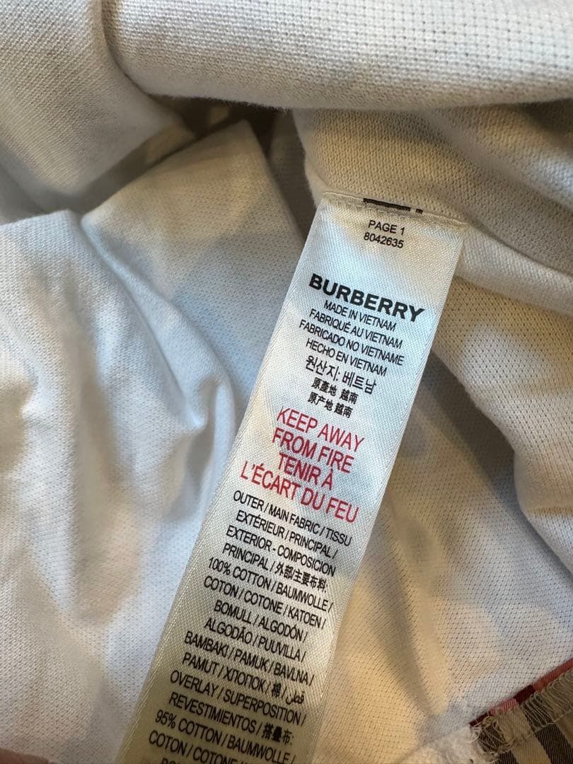 BURBERRY ワンピース 3Y ホワイト/ベージュ