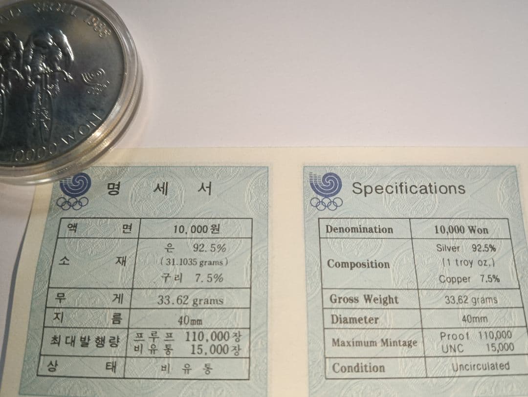 【超レア!】 パンダ金貨 空ケース＆ ソウルオリンピック記念銀貨(品位925)