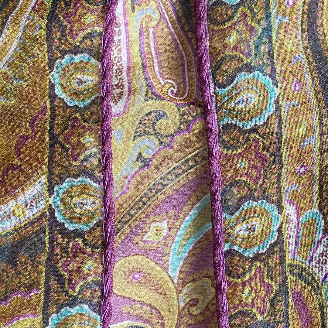 【良品】ETRO エトロ シルク スカーフ ショール ペイズリー柄 イタリア製