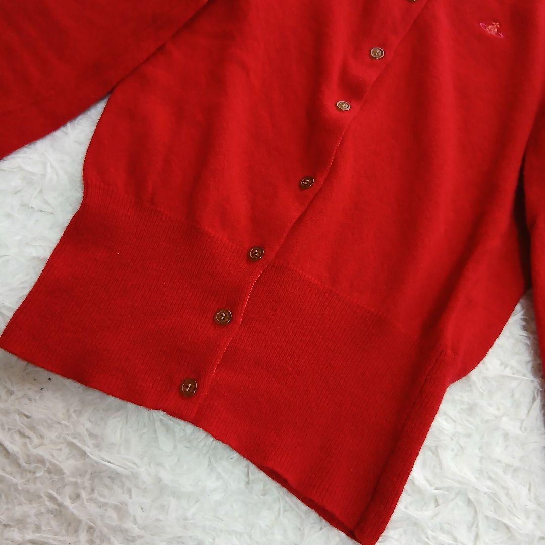 【美品】【Vivienne Westwood】ニットカーディガンオーブ刺繍ロゴ