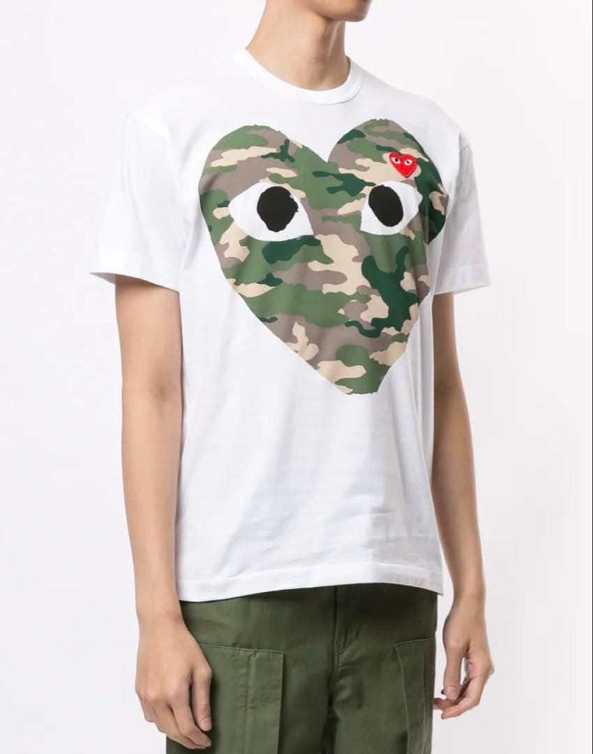 PLAY COMME des GARCONS カモフラージュハートTシャツL