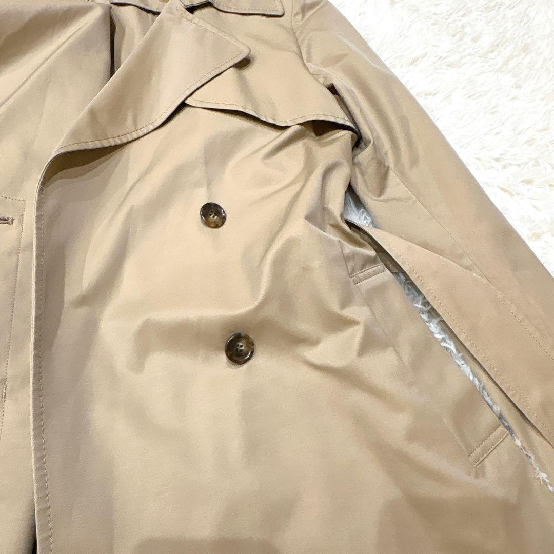 【セオリーリュクス】比翼ボタン　ベージュ　トレンチ　ベルト付　38