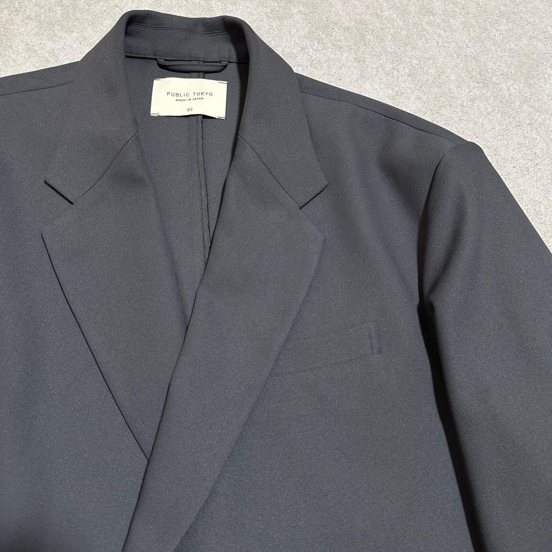 美品✨2(L) PUBLIC TOKYO GRツイルリラックスジャケット　グレー