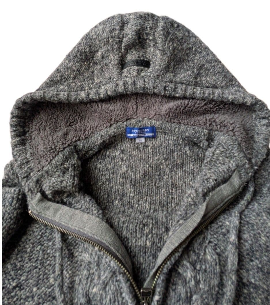 BURBERRY BLUE LABEL ジップ ニット ロング パーカー
