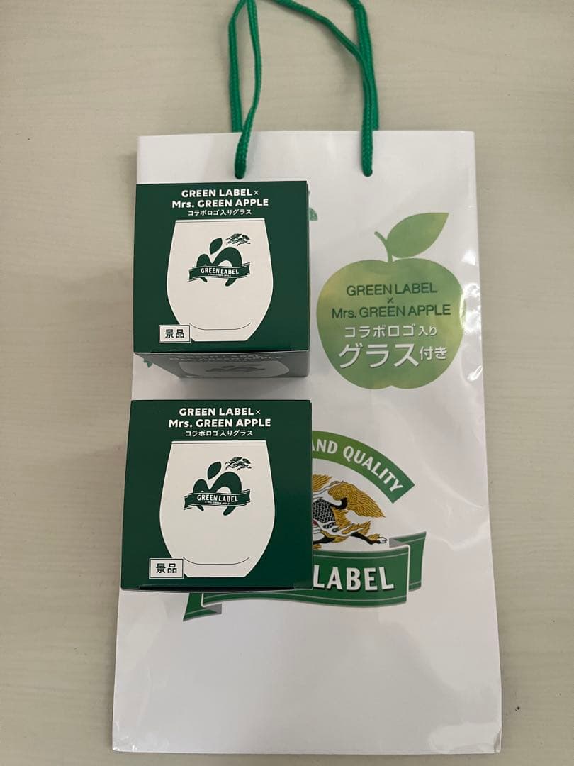 GREEN LABEL×Mrs.GREEN APPLE コラボロゴ入りグラス