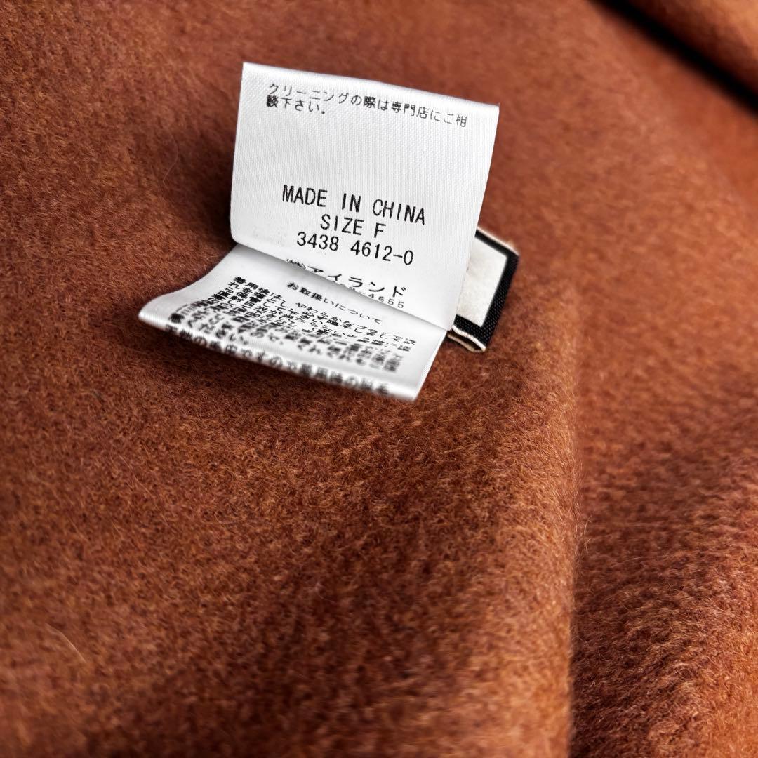 ダイアグラム　カシミヤ100% ストール　フォックスファー　　キャメル　極美品