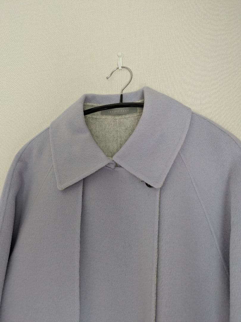 theory luxe 定価9.8万 ウールカシミヤリバーコート パープルヘザー