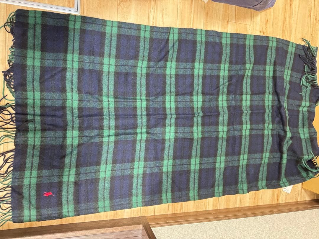 新品 Ralph Lauren ウール100% チェック柄 ストール 膝掛け