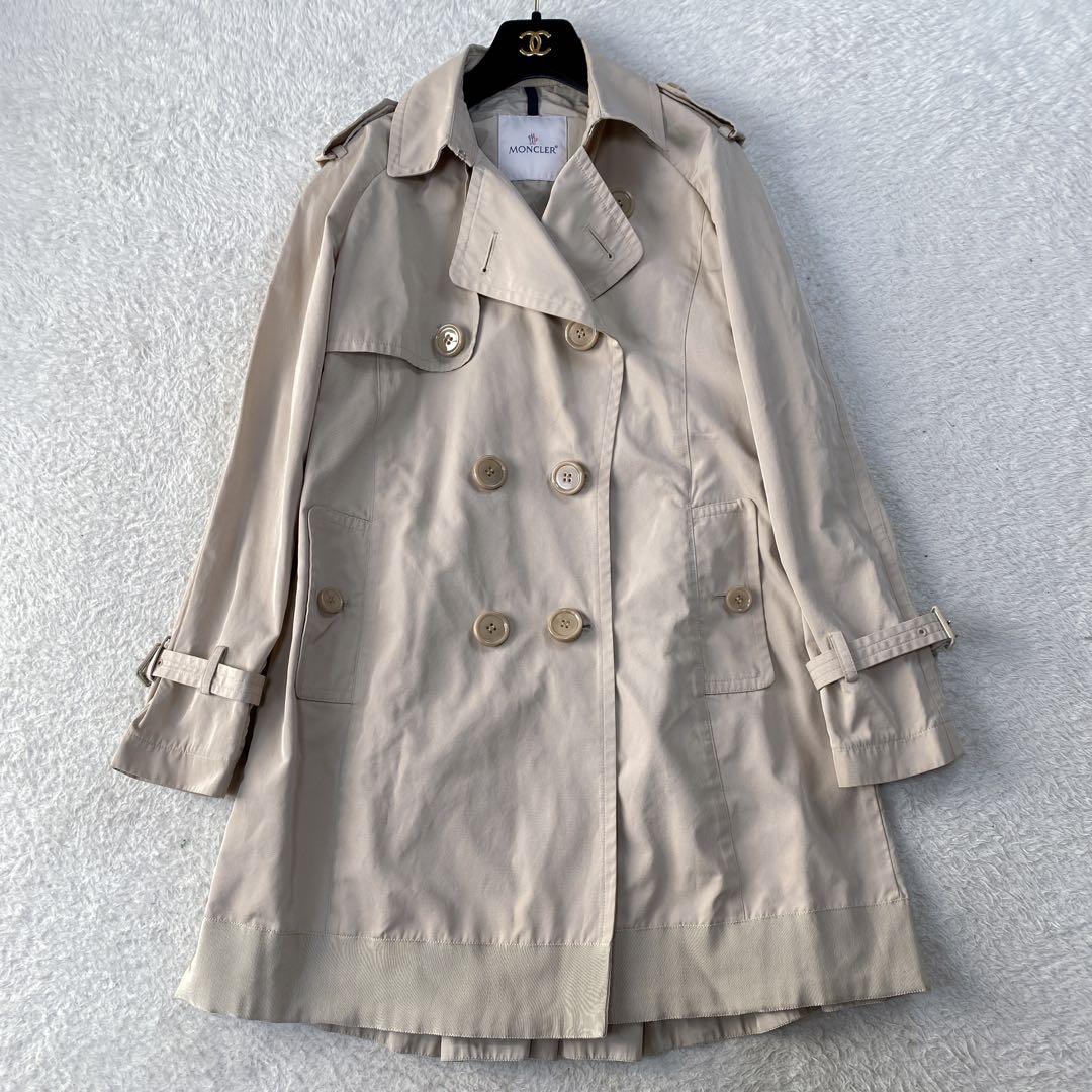 美品・MONCLER トレンチコート スプリングコート ベルト サイズ1 フリル