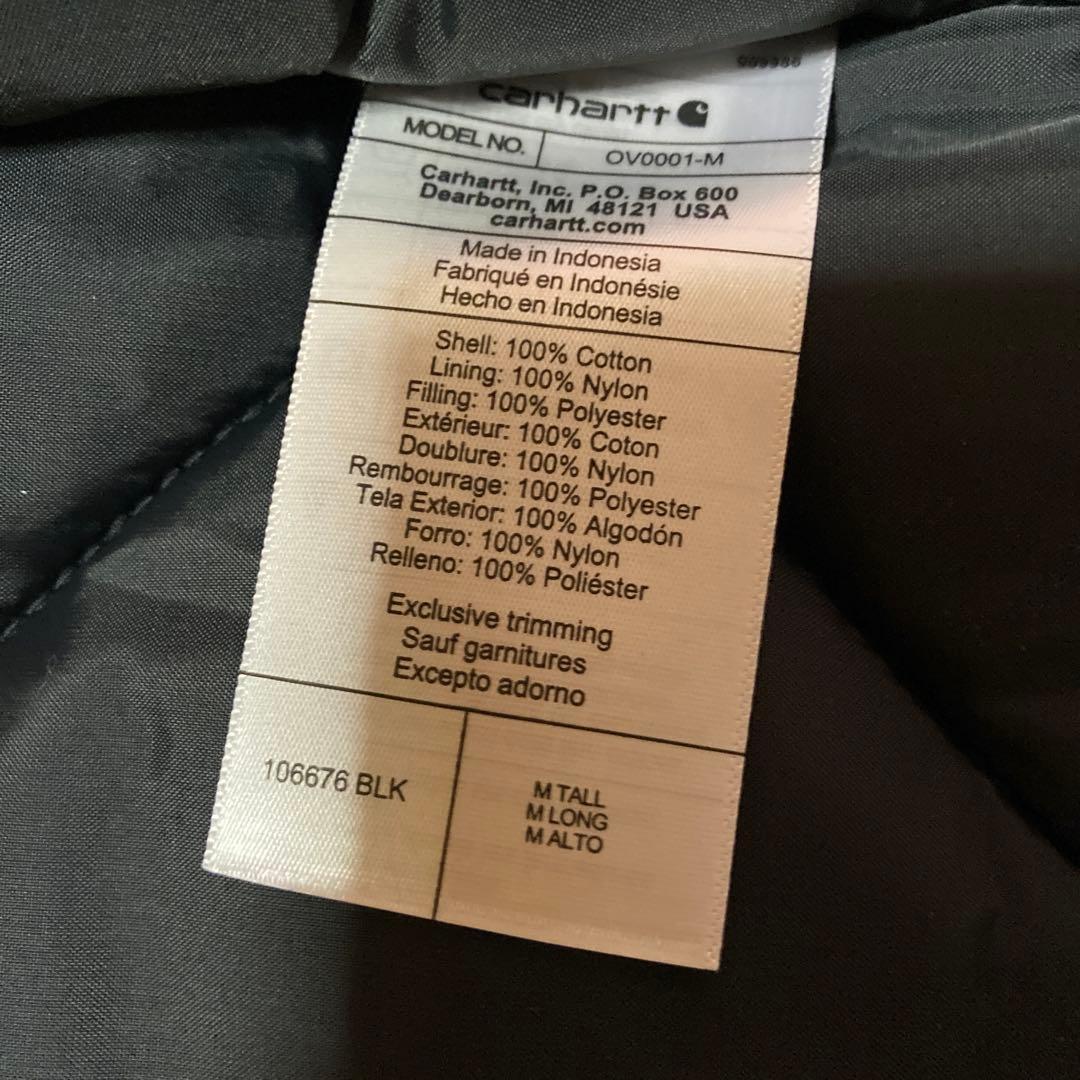 タグ付きCarhartt ダッグブラック ベスト Mリラックスフィット
