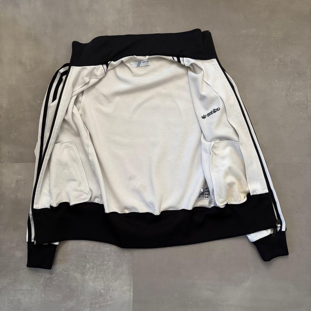 00s adidas アディダス　トラックジャケット　白黒　短丈　タイト　y2k