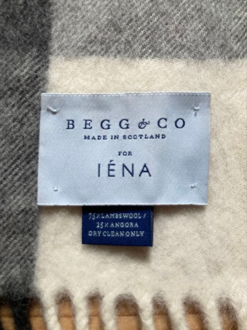 【BEGG&CO】×IENA ラムアンゴラストール スコットランド製 ベグイエナ