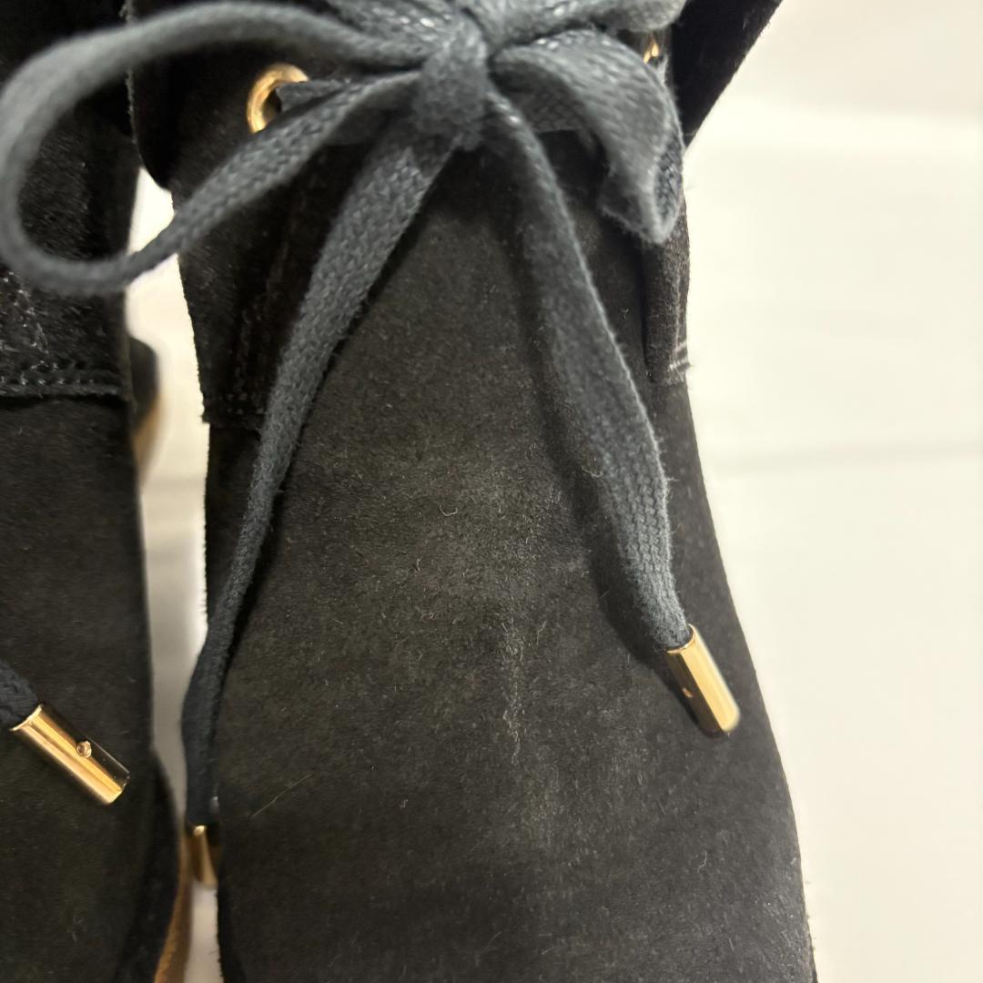 LOUIS VUITTON モノグラム スウェード レザー ショートブーツ 黒
