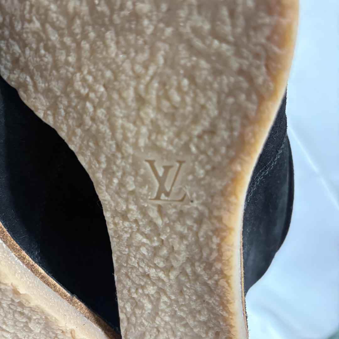 LOUIS VUITTON モノグラム スウェード レザー ショートブーツ 黒