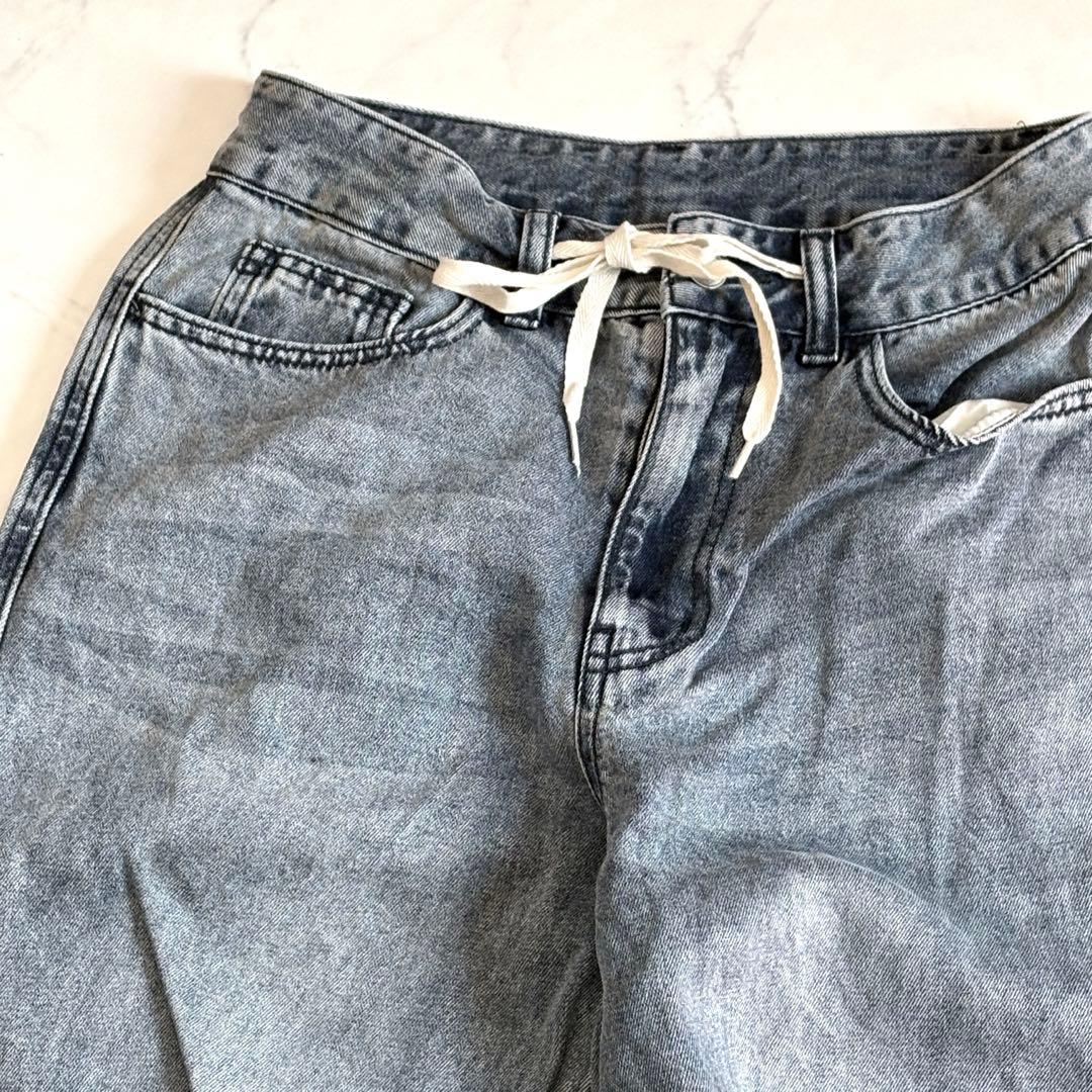 美品 ラウンジドレス ライトドロストデニムパンツ