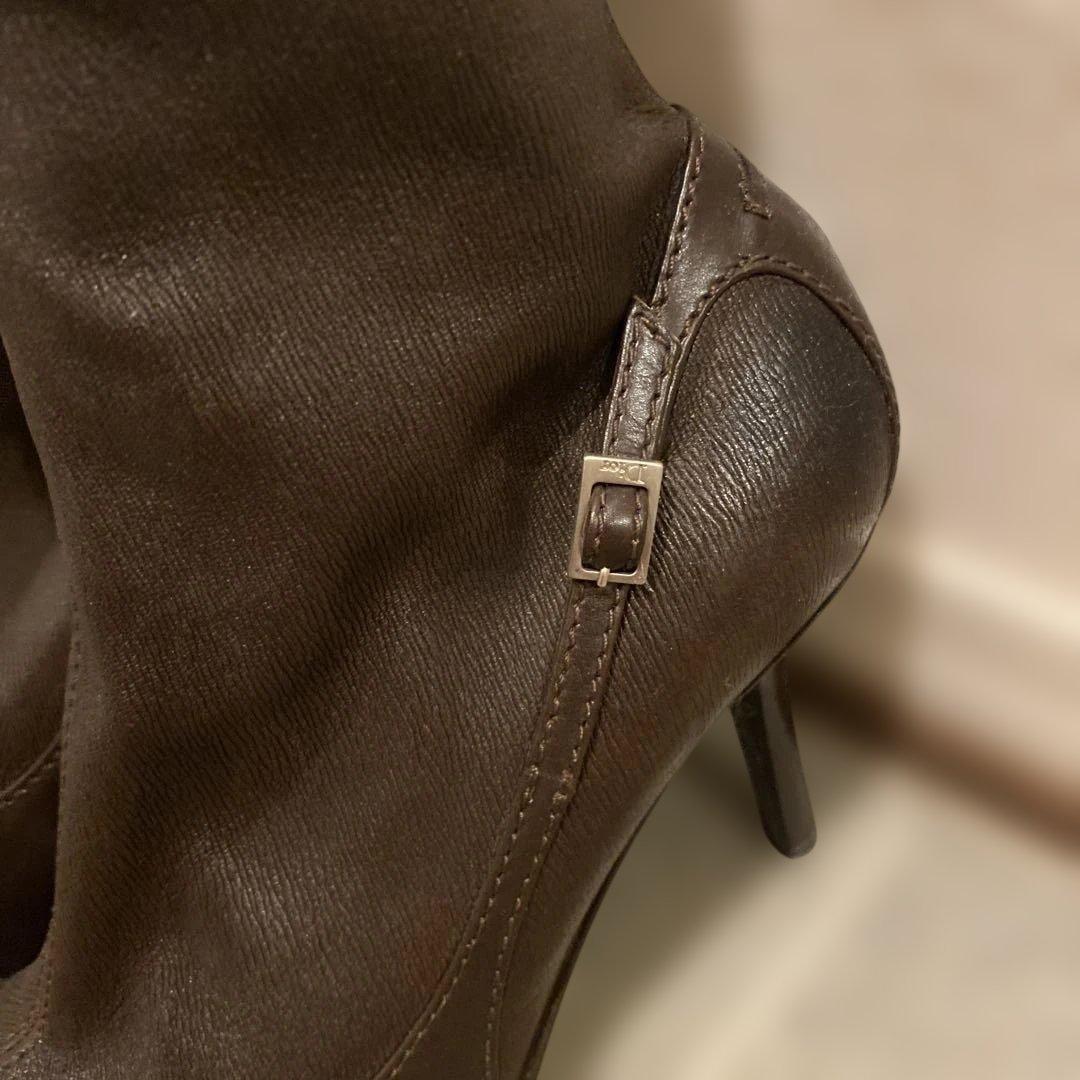レア❤︎ Dior ❤︎ディオール❤︎ DIORロゴデザイン レザーロングブーツ
