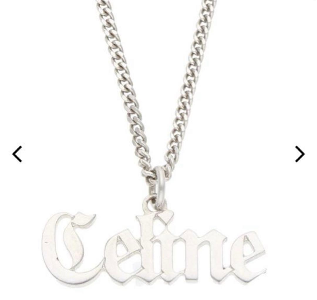 CELINE セリーヌ ネックレス ゴシックロゴ シルバー SV925 エディ期