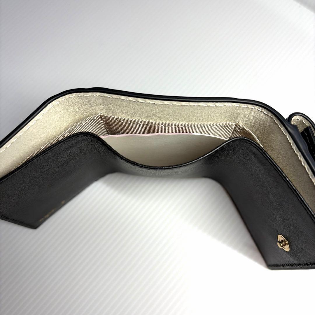 【ほぼ新品✨】agnes b. VOYAGE ウォレット三つ折り　ブラック白