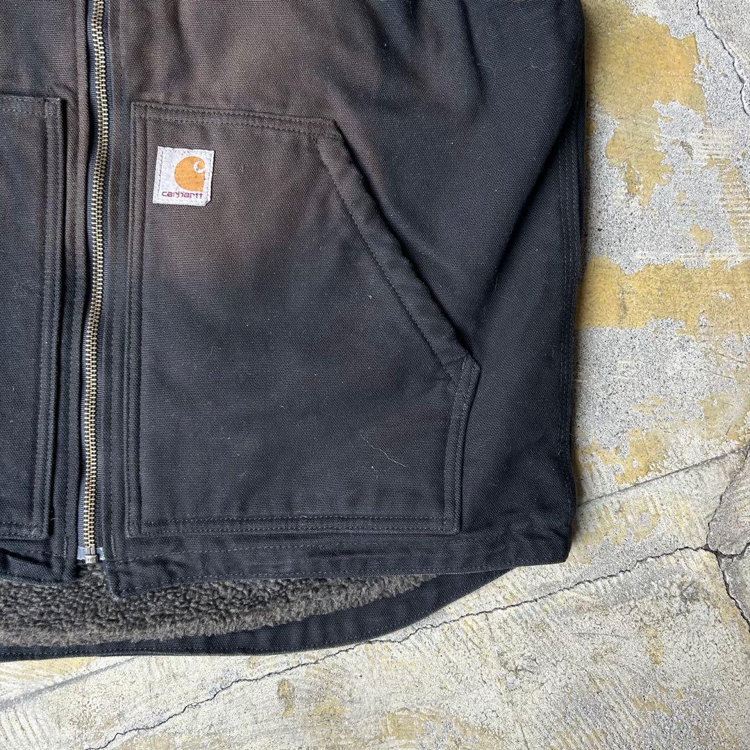 90S carhartt 鬼フェード ボアベスト ブラック カーハート