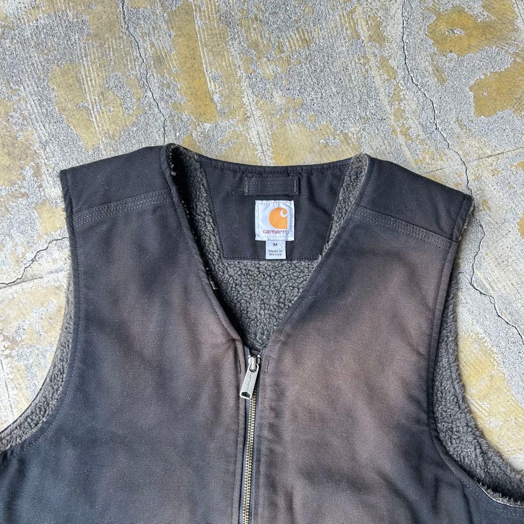 90S carhartt 鬼フェード ボアベスト ブラック カーハート