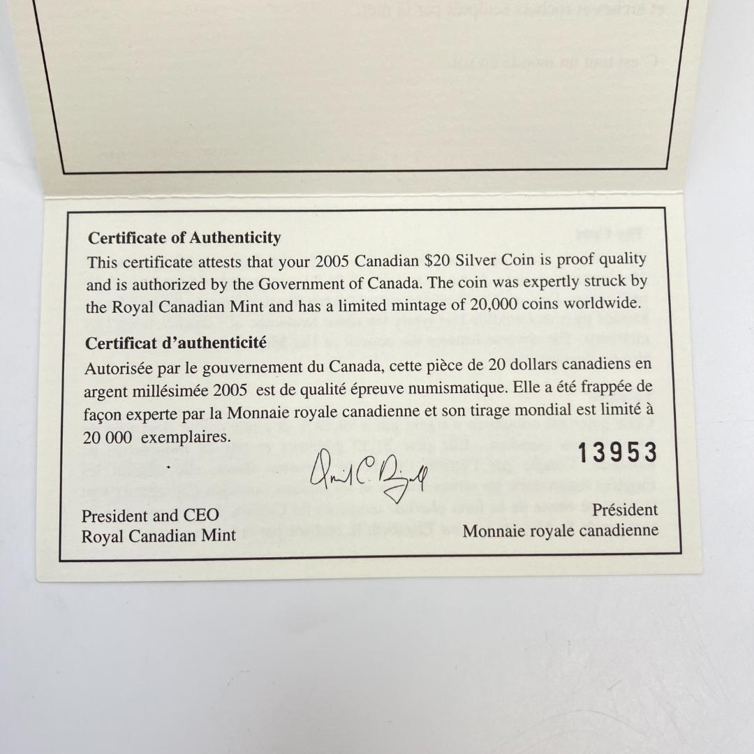 カナダ王立造幣局発行 国立公園コレクション 20ドル銀貨 2005年