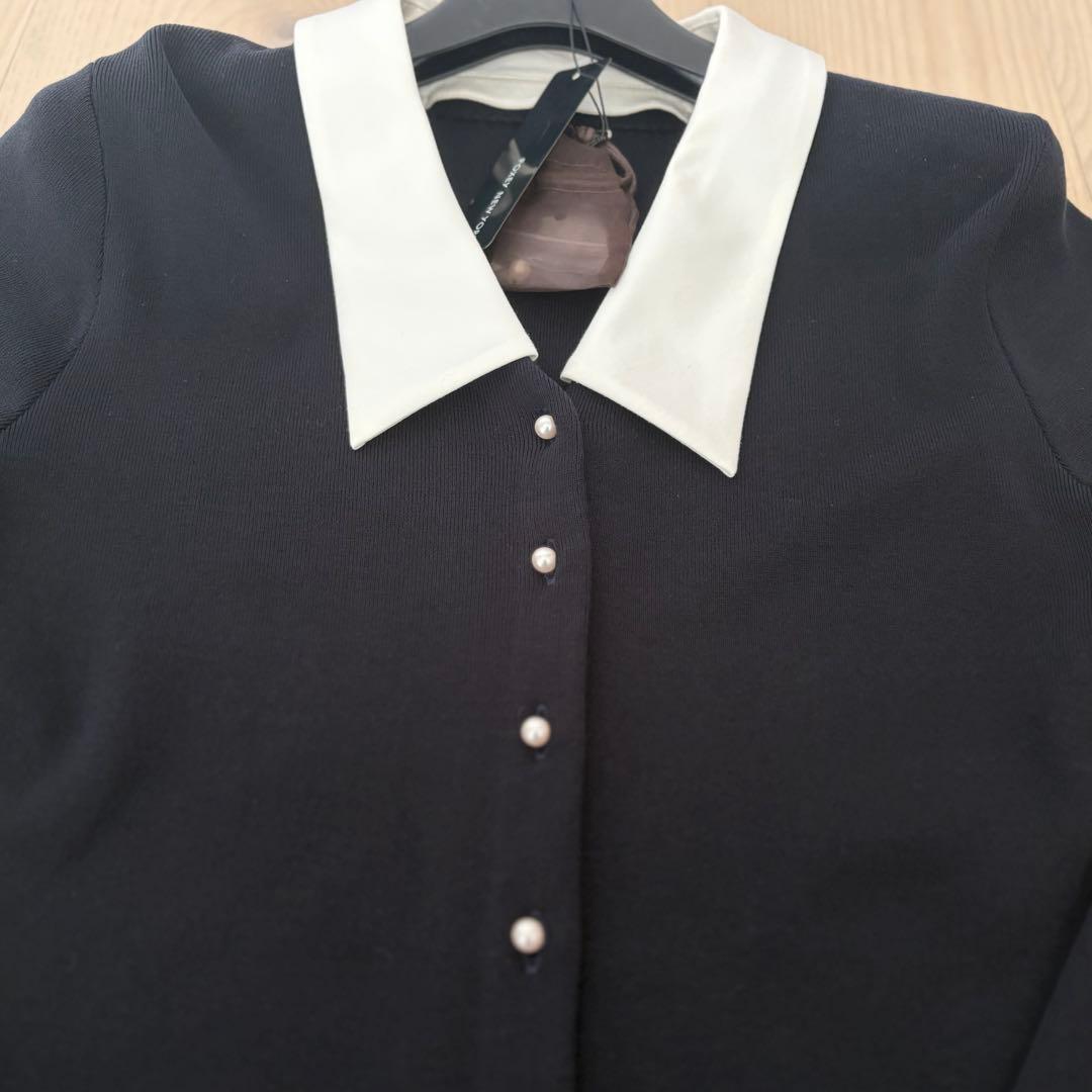 FOXEY フォクシー　Verra Cardigan 襟付きカーディガン