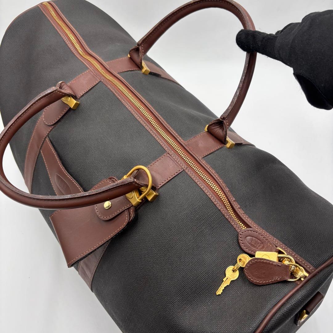 dunhill ダンヒル PVC×レザー ボストンバッグ トラベルバッグ 大容量