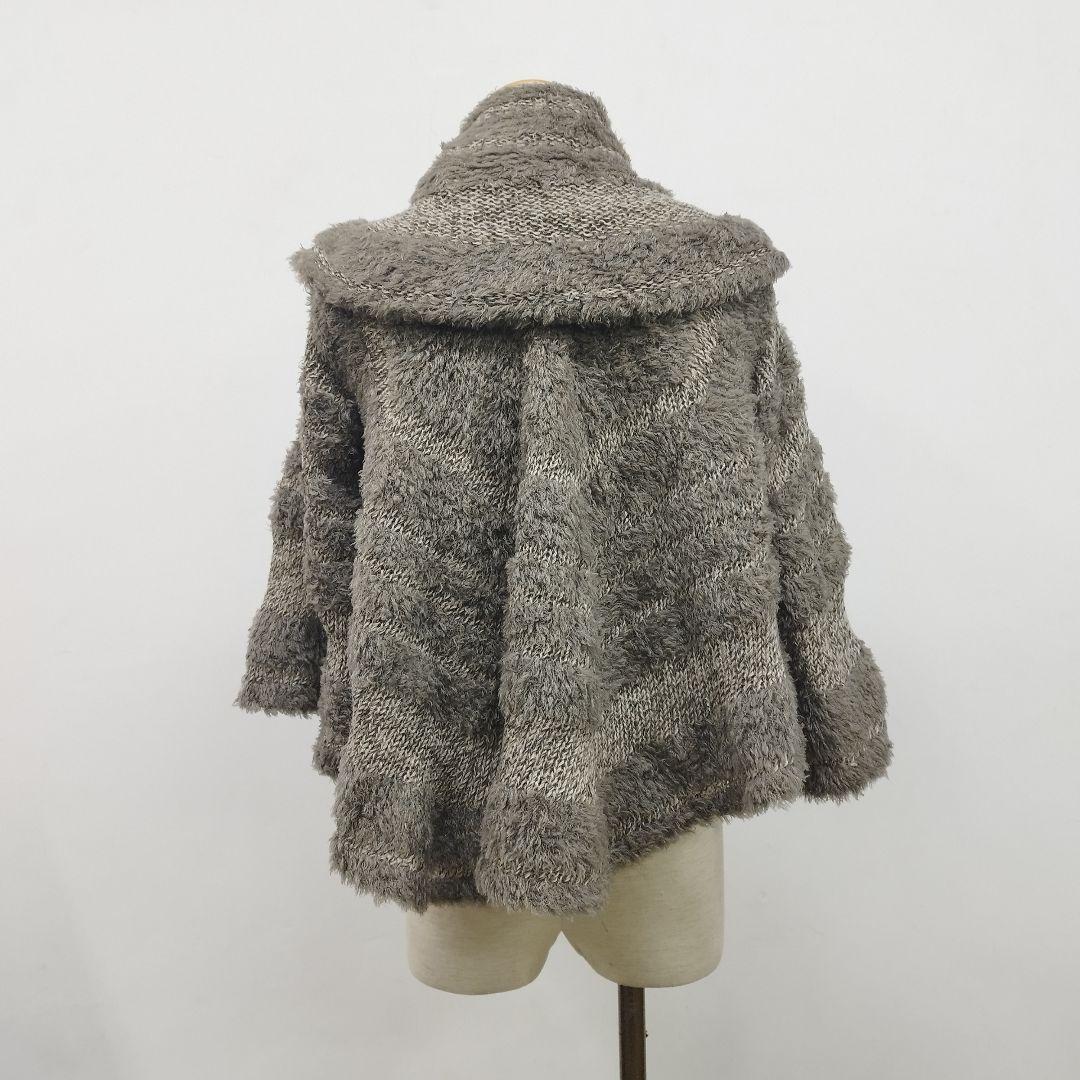 エムアンドキョウコ 変形 ウール ボレロ カーディガン 透かし編み クロシェ