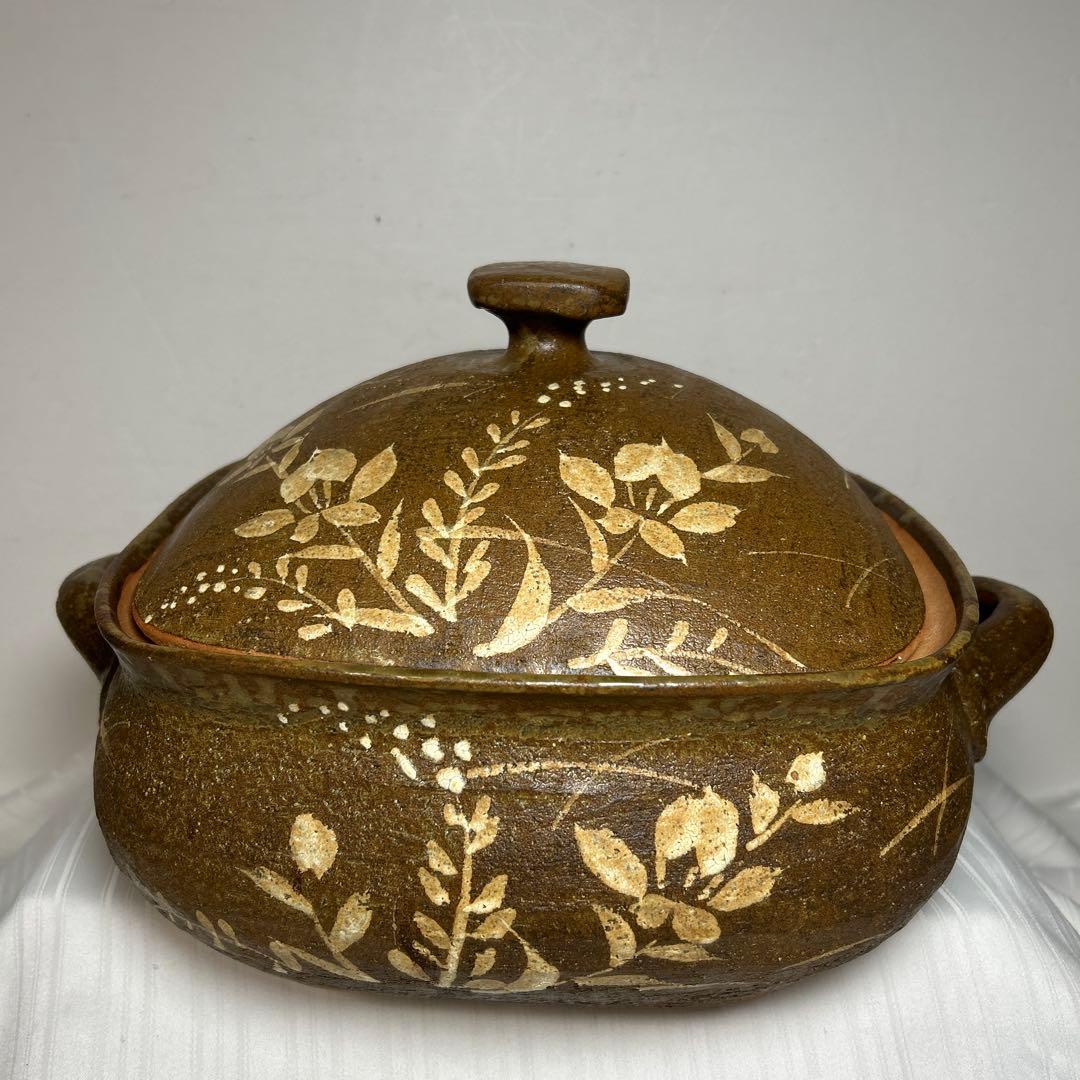 萬宝窯 土鍋 箱入り ★数回使用 蓄熱性 陶磁器 耐熱性土鍋 焼き物 自宅保管品