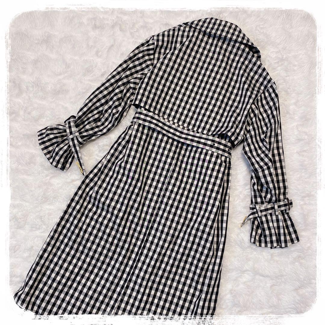 極美品 Spick&Span サキゾメギンガム トレンチコート 36