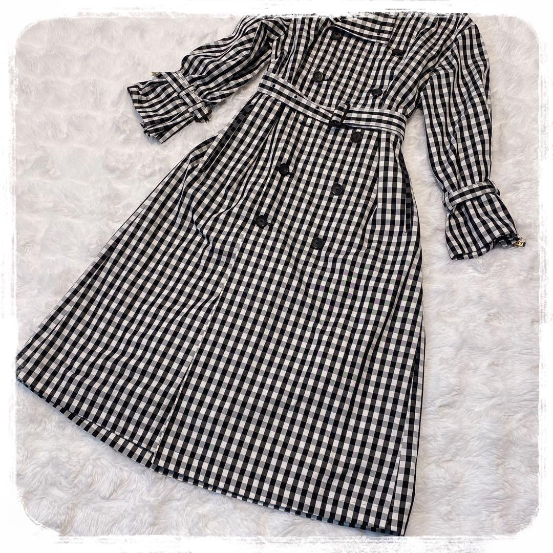 極美品 Spick&Span サキゾメギンガム トレンチコート 36