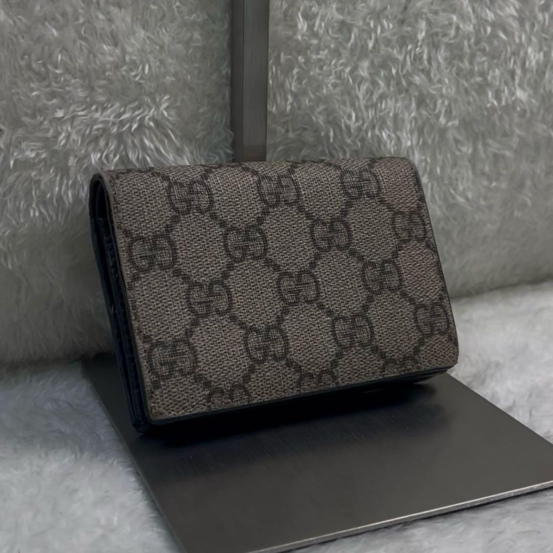美品✨GUCCI 二つ折り 財布 マーモント GGスプリーム ブラック 現行