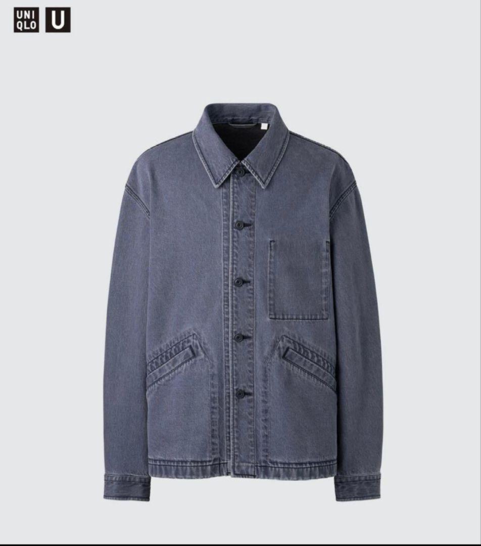 UNIQLO U オーバーサイズカラーデニムジャケット グレー Mサイズ