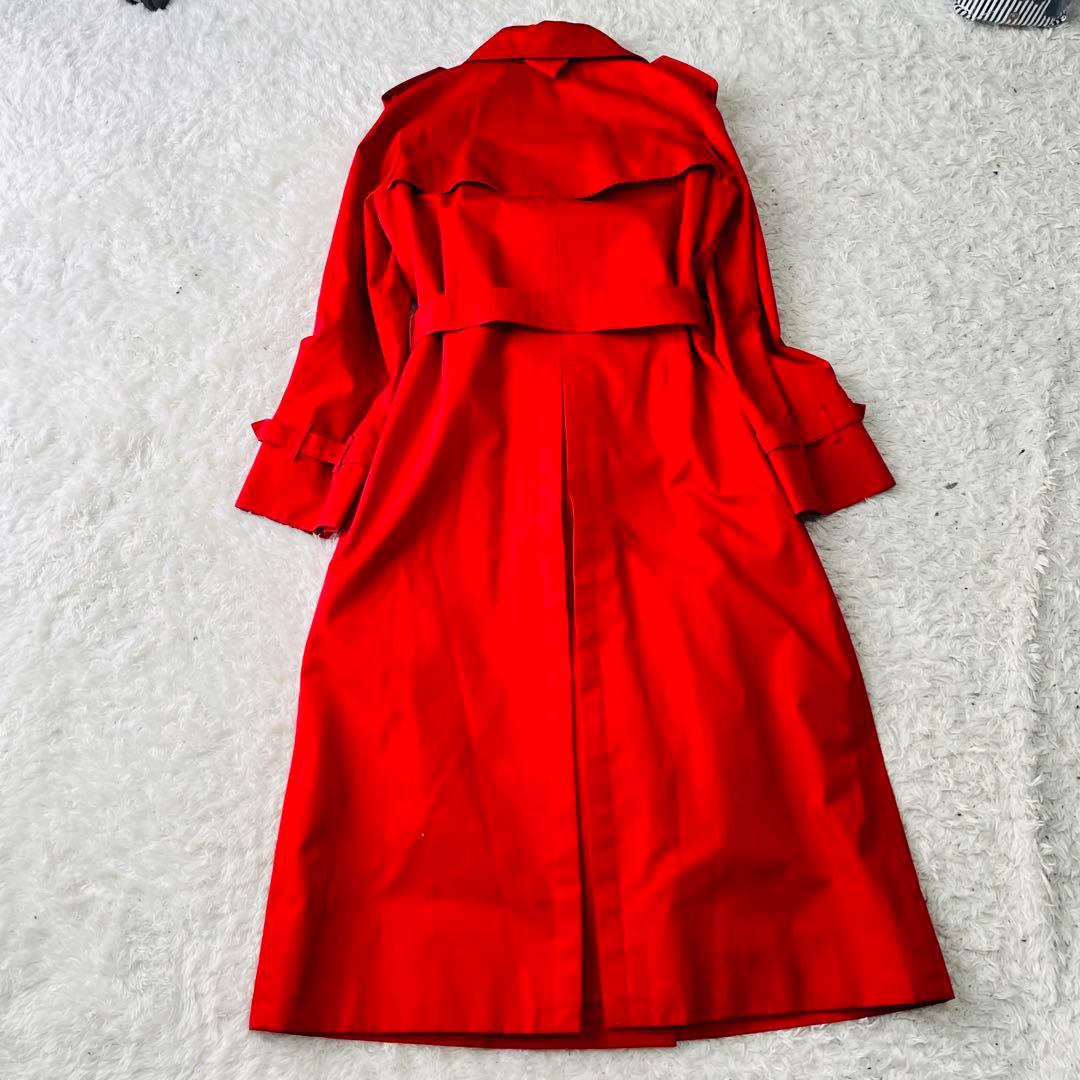 極美品　BURBERRY LONDON トレンチコート 赤 ノバチェック 38