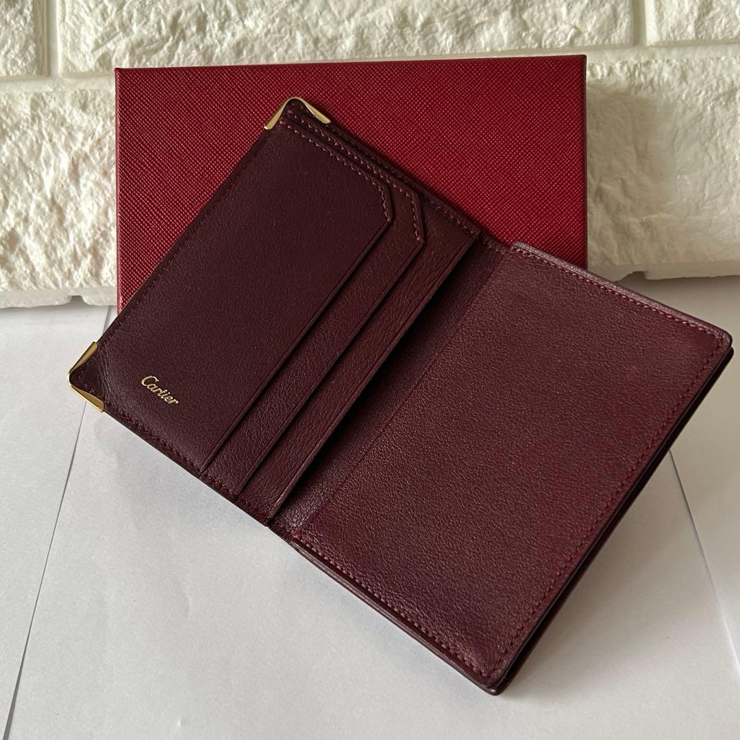 Cartier カルティエ　バーガンディ レザー 名刺入れ　カード入れ