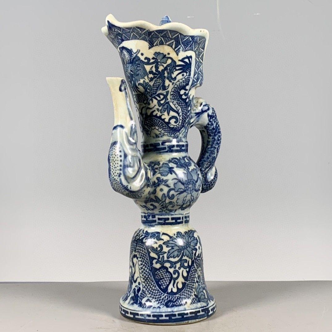 龍形 景徳鎮 陶磁器 装飾品 現代工芸品 美術品 置物