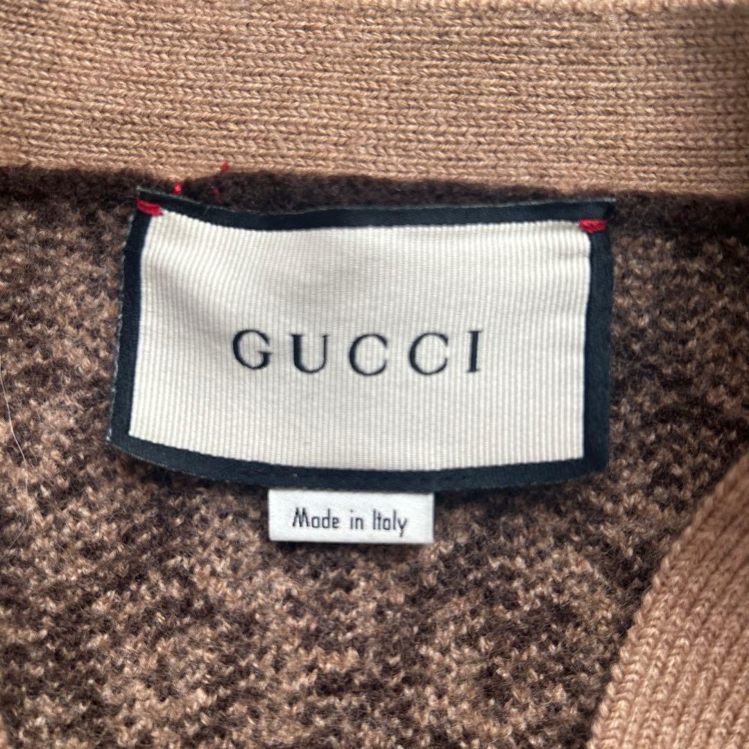 【訳あり】GUCCI 幾何学模様 カーディガン　Sサイズ相当