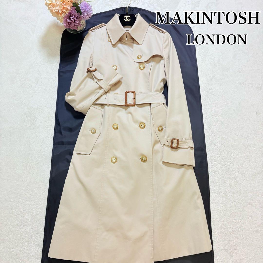美品　マッキントッシュロンドン　ライナー付　トレンチコート　ダブル　ベージュ36