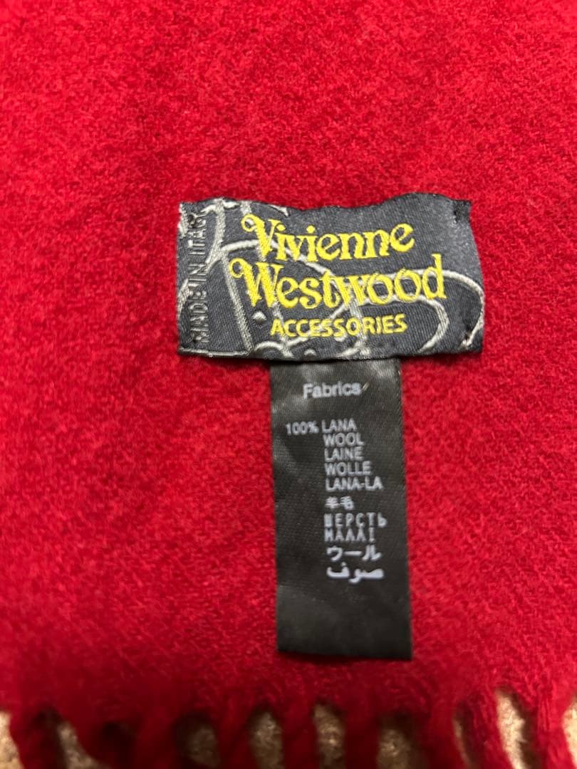 Vivienne Westwood 赤 マフラー フリンジ付き