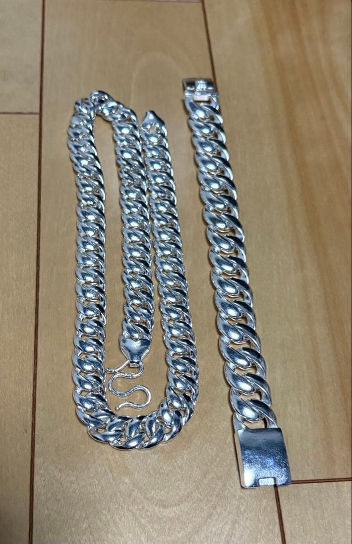 シルバー925 ネックレスとブレスレットセット 294g