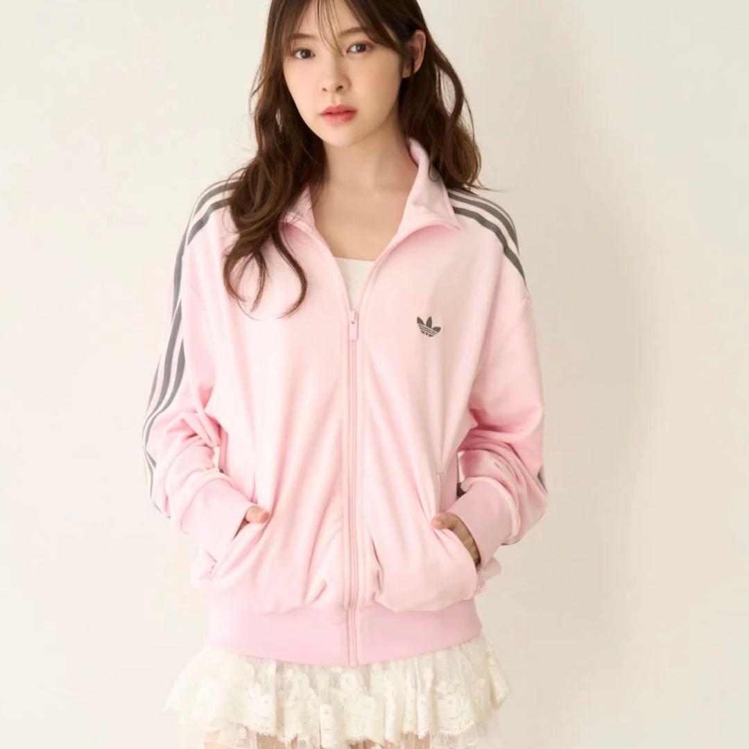【完売品】新品XL adidas×Snidel ベロア トラックトップ ピンク