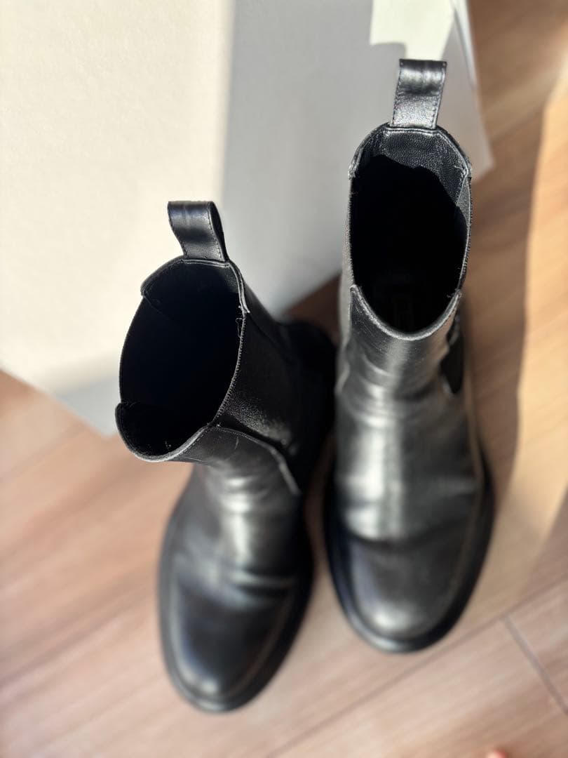 JIL SANDER ブラック サイドゴアブーツ39