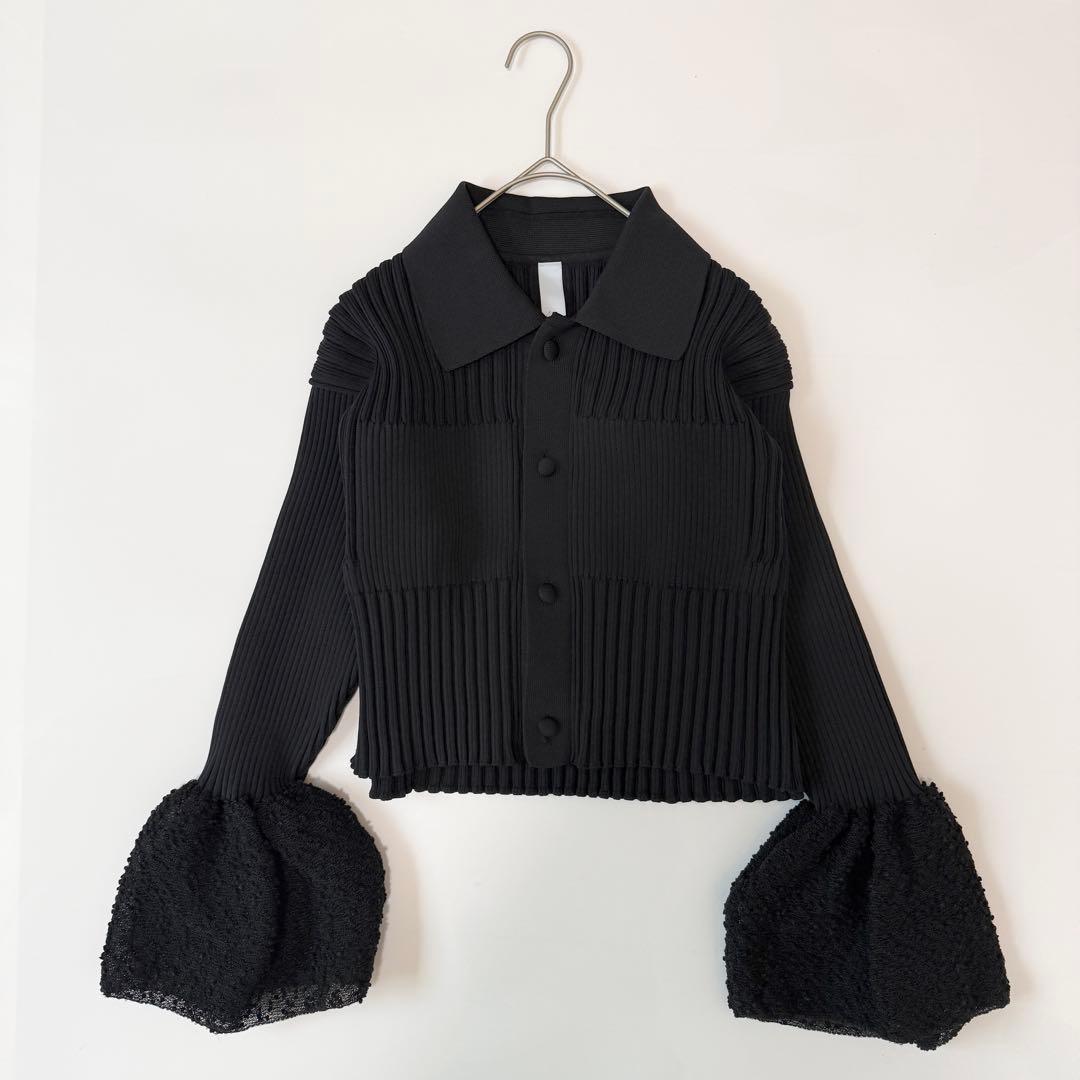 CFCL FLUTED ORNAMENT CROPPED SHIRTカーディガン