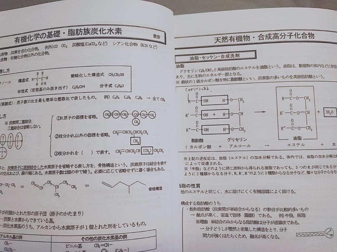 駿台　景安聖士先生　化学講義プリント　有機化学+α　上位クラス 　鉄緑会　河合塾