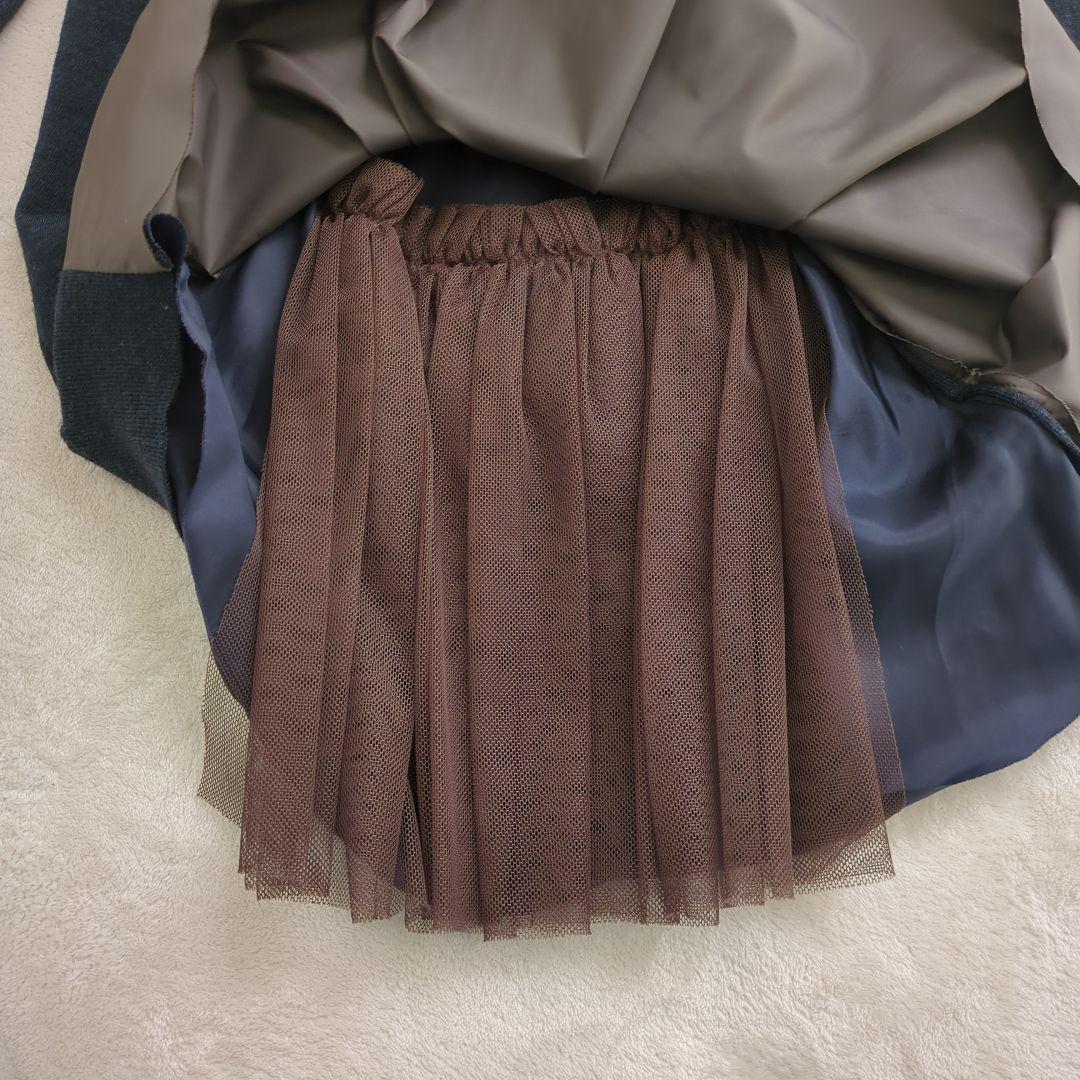 sacai ダークグレー ドッキング シフォン カーディガン 異素材