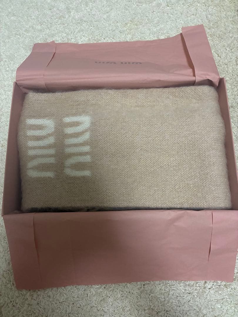 極美品 MIU MIU Wool and mohair scarf マフラー