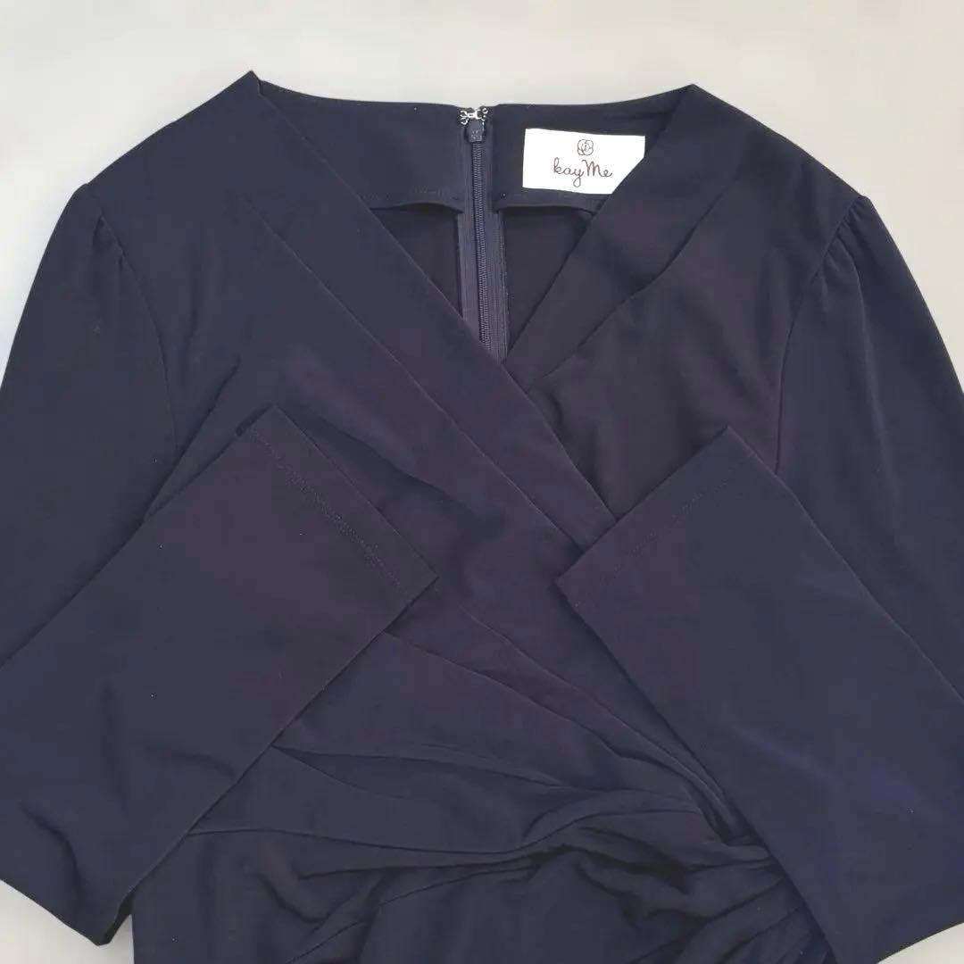 【美品✨洗える】現行タグ ケイミー 11号 ストレッチ カシュクール ワンピース