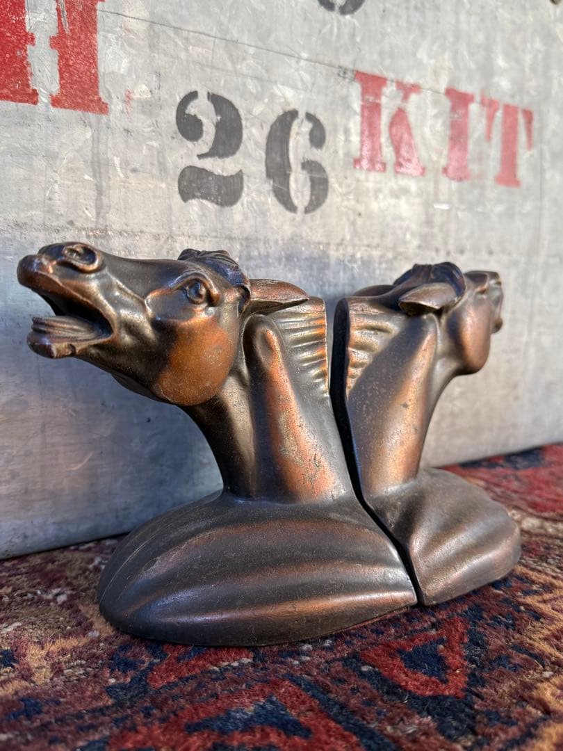 アンティーク雑貨 Horse Bookend