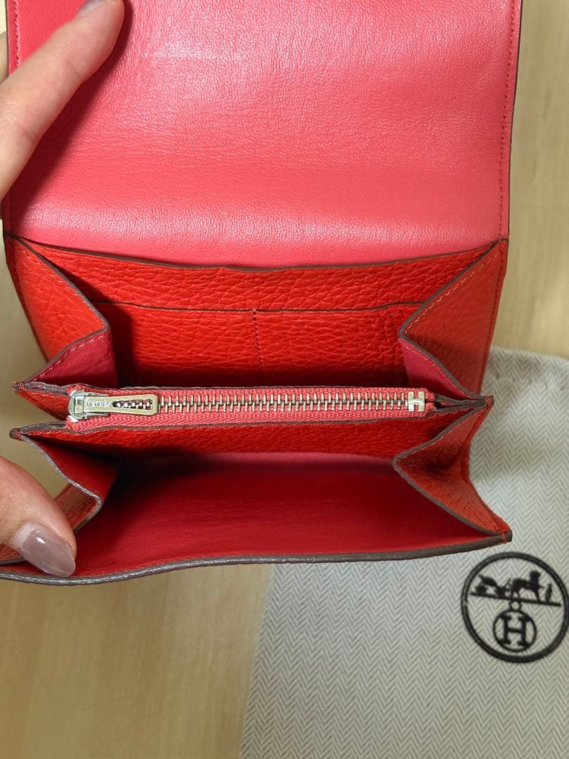 HERMES レッド 二つ折り財布